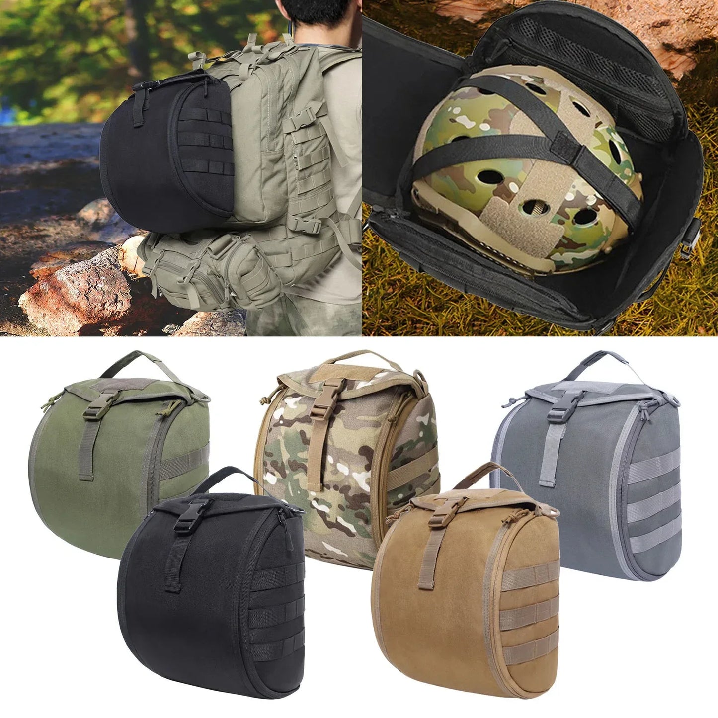 Tactical Helmet Bag,Airsoft FAST MICH Helmet Storage Bag,Mask Cover Bag,Molle Carrying Pouch for Outdoor Hunting Accessories