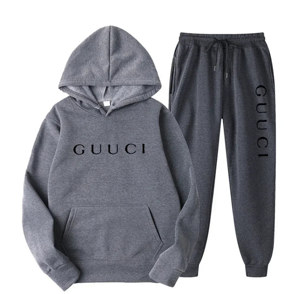 Fashion men's casual sports set Spring and Autumn 2025 new casual men's and women's hoodie + jogging pants two-piece set