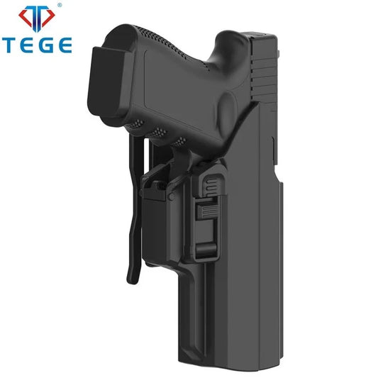 TEGE Universal Polymer IPSC Holster 360 Degree Rotate Low Ride Paddle OWB Holster for Glock 19 17 45 Beretta Apx Walther CZ P07