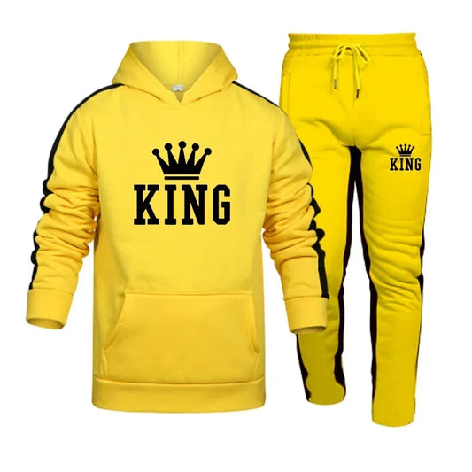 Men's Printed Lounge Set, Comfortable Hoodie & Pants Two-Piece, High-Quality Home Wear, Outdoor Cycling Sports Camping Leisure