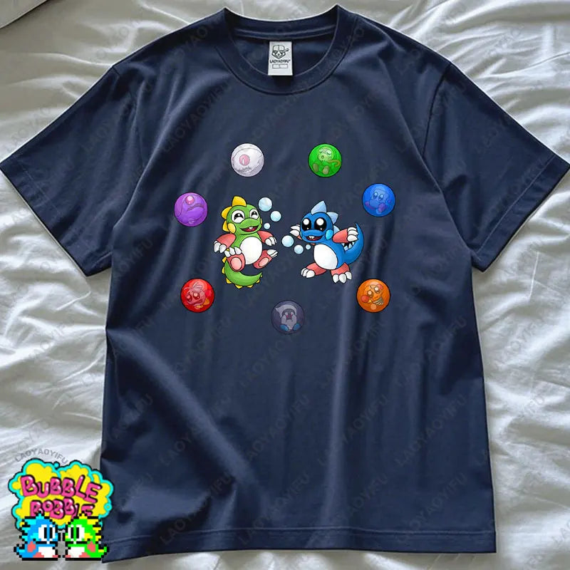 Bubble Bobble Game Graphic T Shirts Gaming Meme Gamer Funny Retro Cult Movie Music Tops Cool Gift Men Woman Cotton Tees T-Shirt