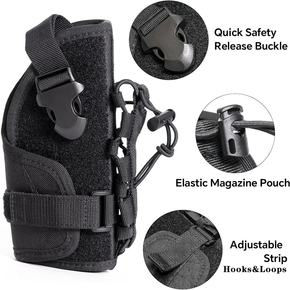 Gun Holster Molle Modular Belt Pistol Holster Molle Pouch With Mag Holder for Right Hand Shooter M9 1911 Glock 17 Tactical Bag