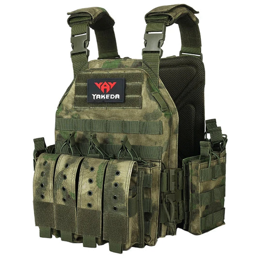 YAKEDA 1000D Nylon Plate Carrier Tactical Vest Outdoor Hunting Protective Adjustable MODULAR Vest for Airsoft Combat Accessories