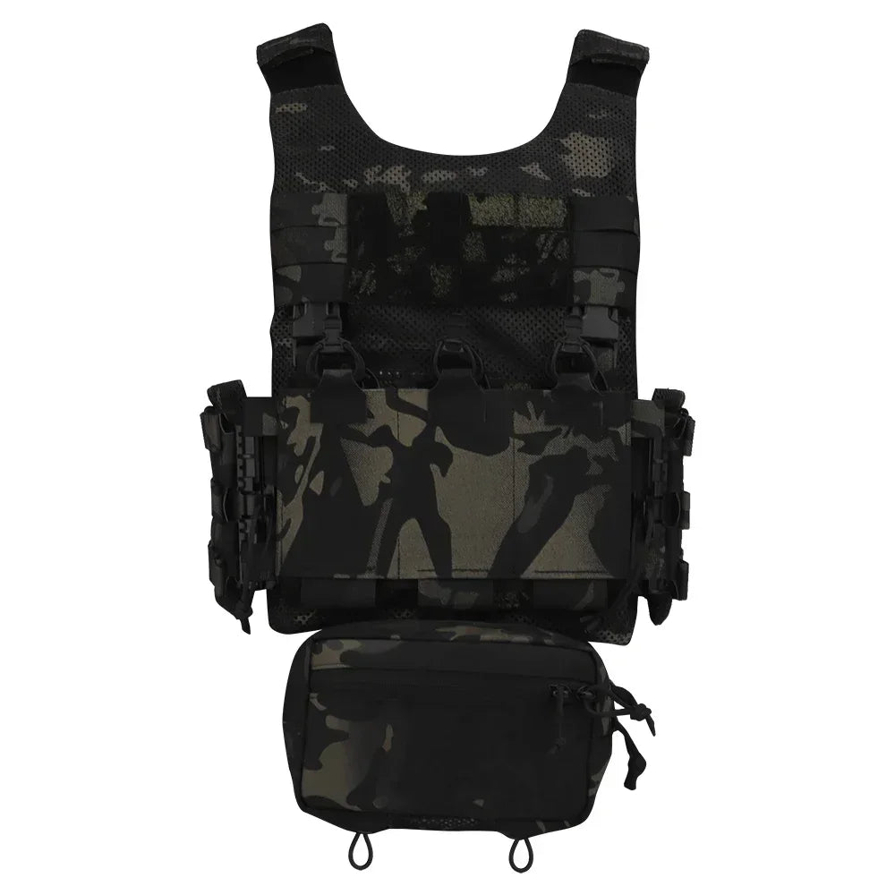 Tactical OTB LV119 Vest Quick Release Cummerbund with Triple 5.56 Mag Pouch Airsoft Hunting Vest Rear Overt Plate Bag