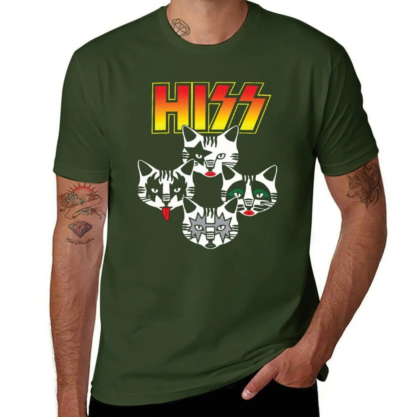 Hiss Cats Band Hiss Funny Cat Kittens Matching Gift Lover Band T-Shirt valentines clothes new edition mens funny t shirts