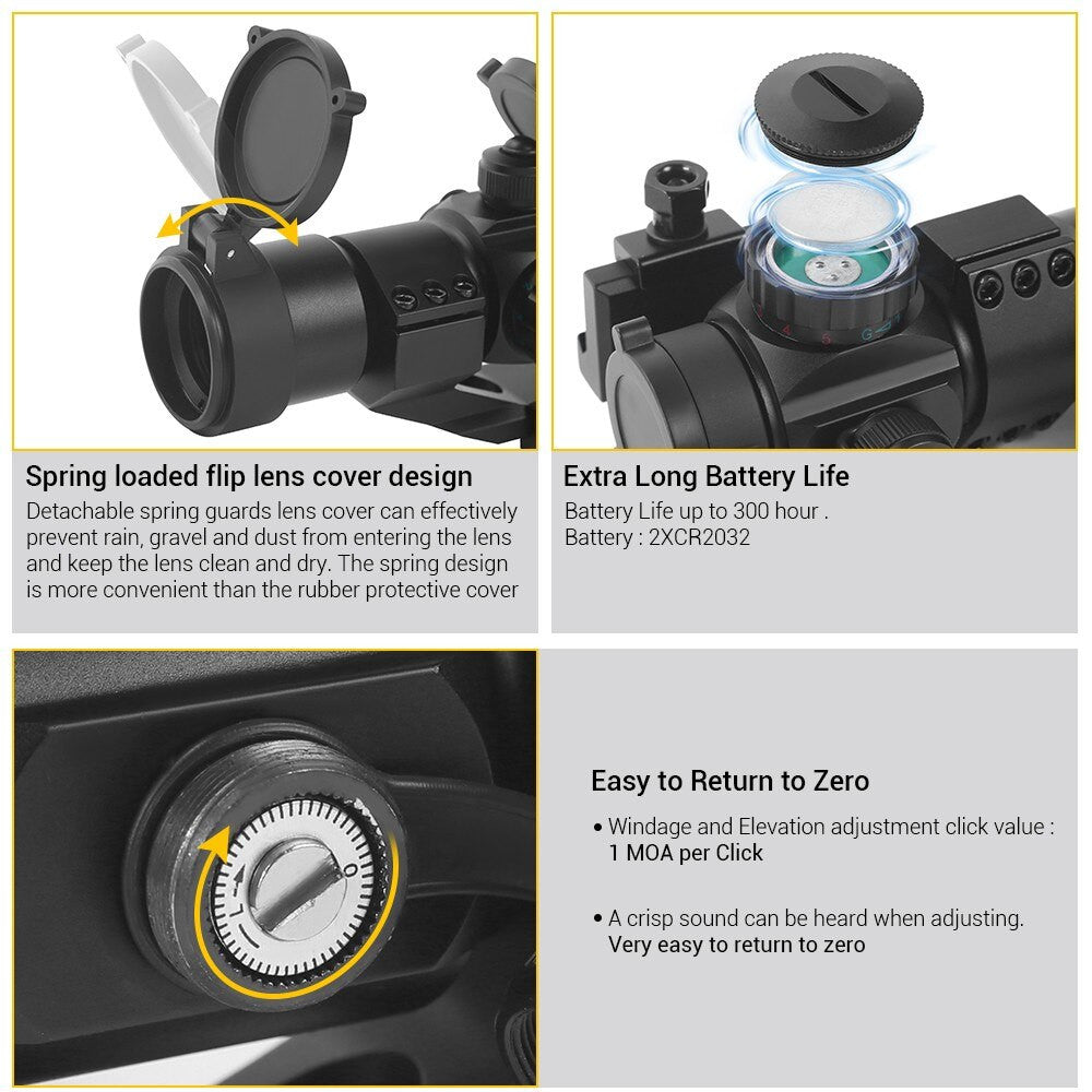 1x30mm Tactical Red Dot Reflex Sight Riflescope Airsoft-5