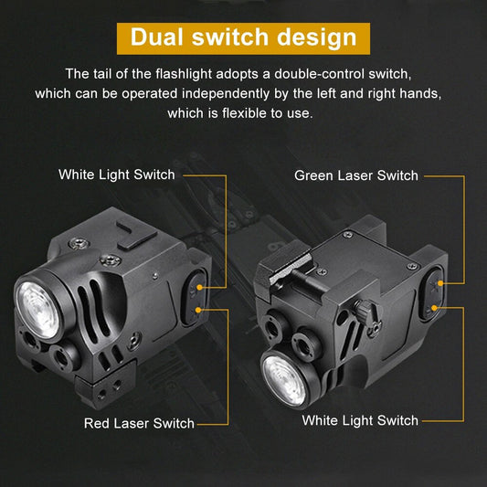 Tactical Green and Red Dual Laser Sight LED Flashlight 3 in 1 Combo 400 Lumen-1