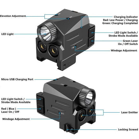 500 Lumens Tactical Gun Light Red Green Laser Airsoft-1