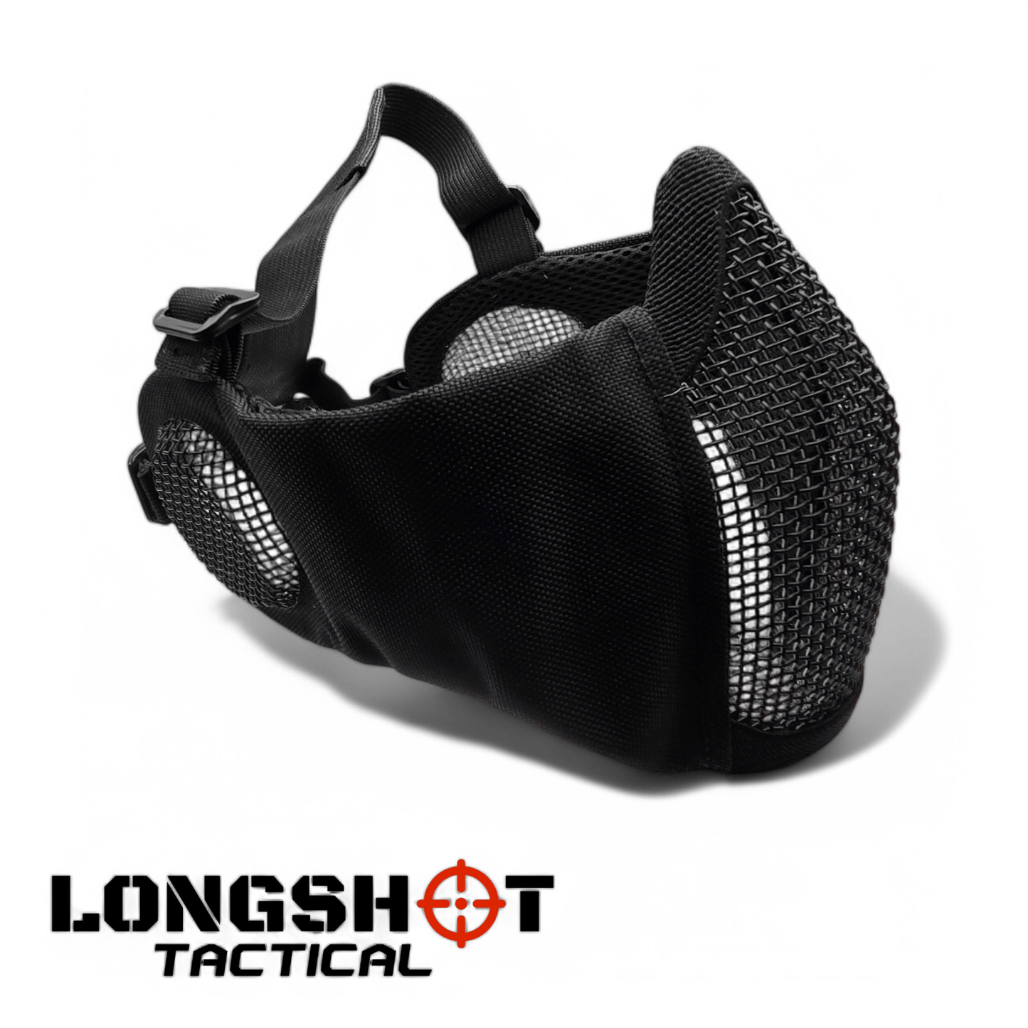 Longshot Tactical Airsoft Mesh Face Mask - Black
