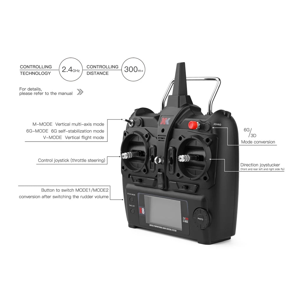 Wltoys | XKS X450 3D 6G 6CH Fixed Wing VTOL RC Plane 1500mAh Battery