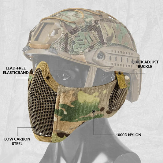Votagoo Airsoft Mesh Mask Tactical Foldable Half Mesh Mask-1