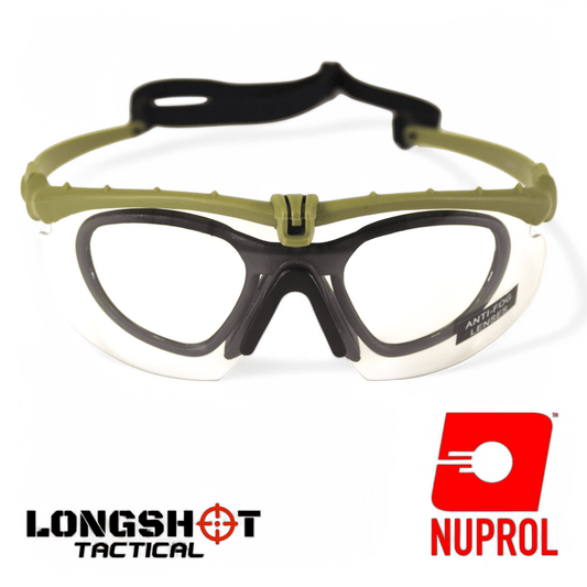 Nuprol Tactical Airsoft Battle Pro's - With Optical Lens Insert. Camo Frame Smoked Lens