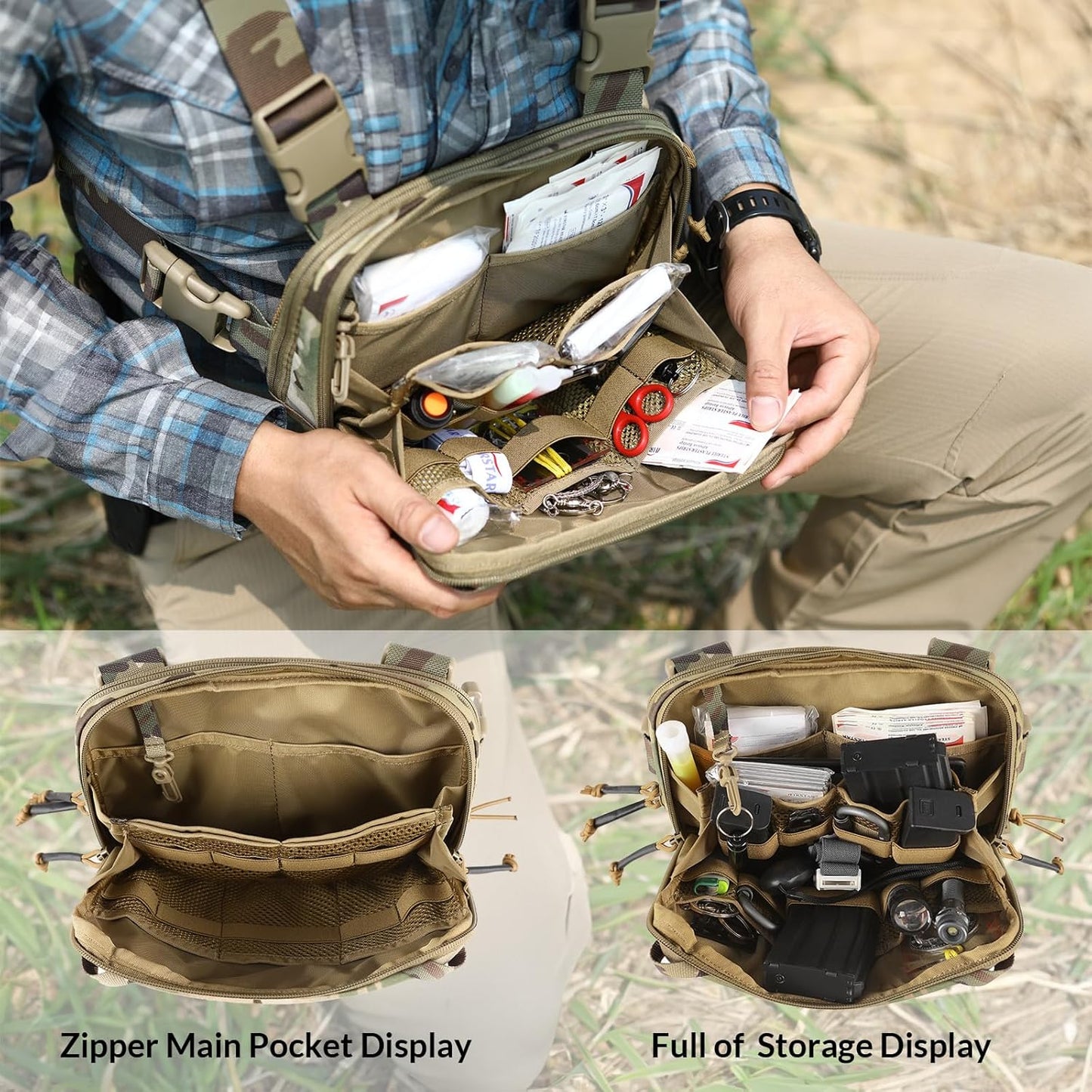 Votagoo Tactical Chest Pack EDC Chest Bag 2L Utility Molle Chest Rig Pouch-4