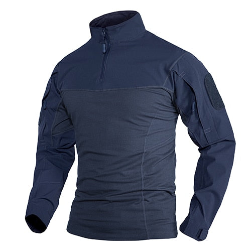 Military Assault T-shirts Mens Long Sleeve Crew-Neck Airsoft Tactical T-shirts Elastic Hunting Shooting Tops Tees M-5XL-2
