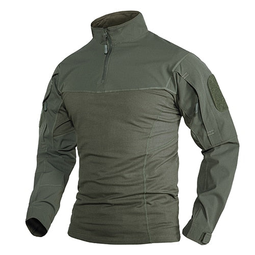 Military Assault T-shirts Mens Long Sleeve Crew-Neck Airsoft Tactical T-shirts Elastic Hunting Shooting Tops Tees M-5XL-7