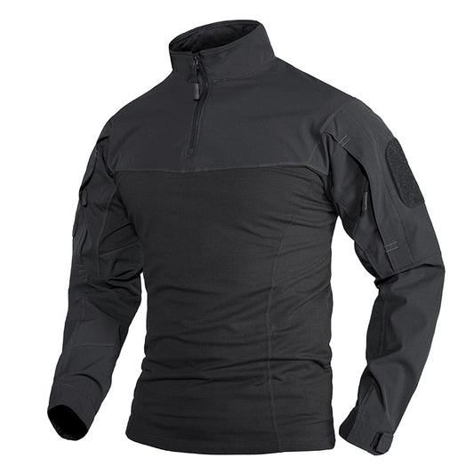 Military Assault T-shirts Mens Long Sleeve Crew-Neck Airsoft Tactical T-shirts Elastic Hunting Shooting Tops Tees M-5XL-1