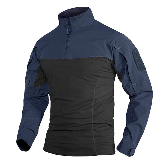 Military Assault T-shirts Mens Long Sleeve Crew-Neck Airsoft Tactical T-shirts Elastic Hunting Shooting Tops Tees M-5XL-0