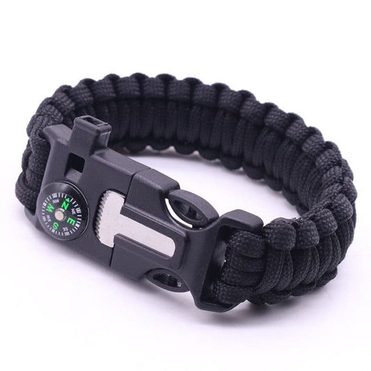 5 in 1 Tactical Paracord Survival Bracelet with Flint Whistle Compass Scraper