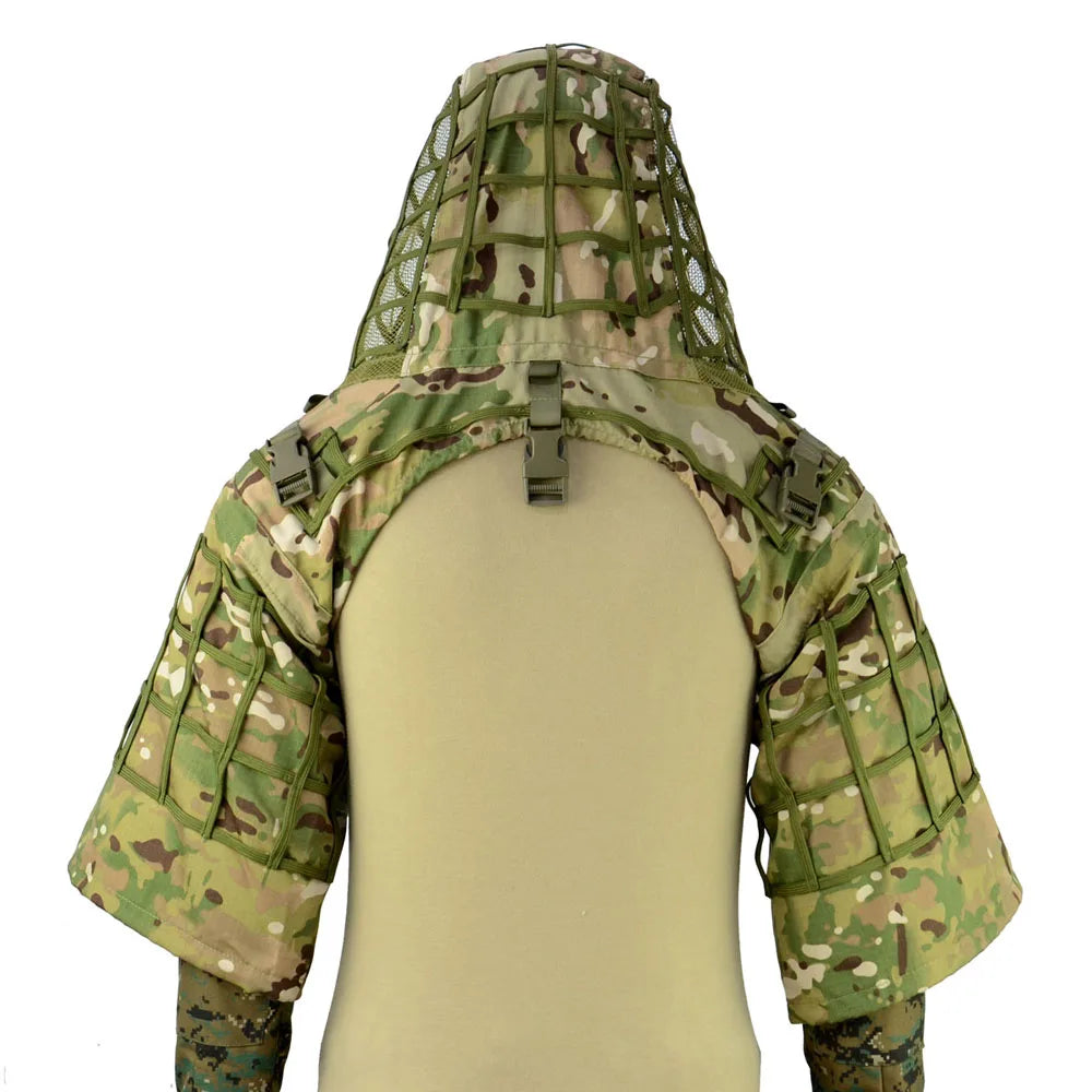Ghillie Suit Foundation Tactical Sniper Coat Viper Hoods Camouflage Clothes For Airsoft Paintball Hunting Accessories, Ripstop