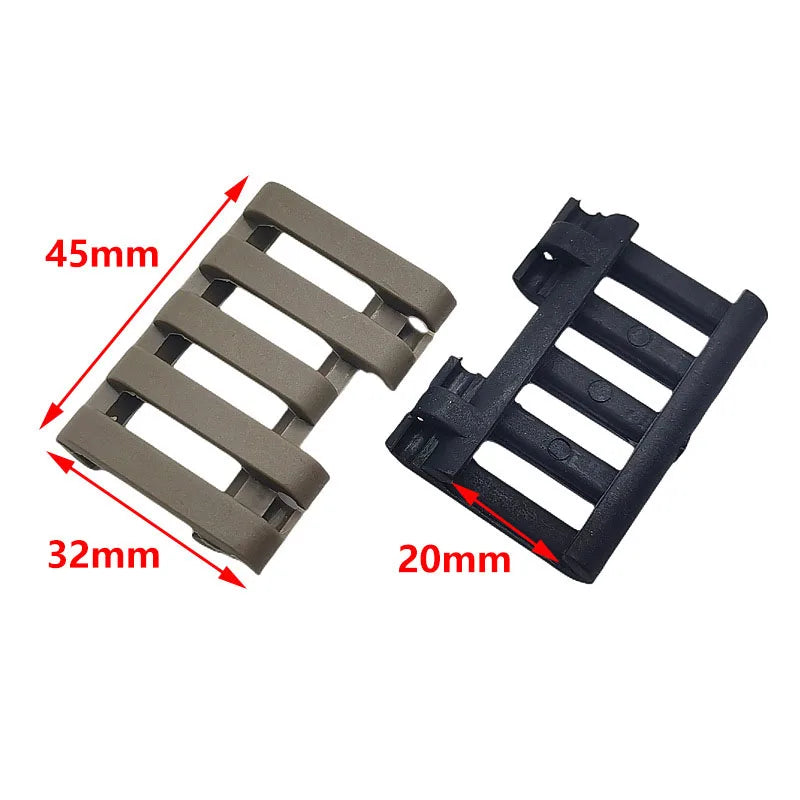 Tactical Picatinny 5 Slot Rattail Line Strip 20mm Rail Cover PEQ 15 DBAL M300 M600 Airsoft rifle Accessories Switch Wire Holder