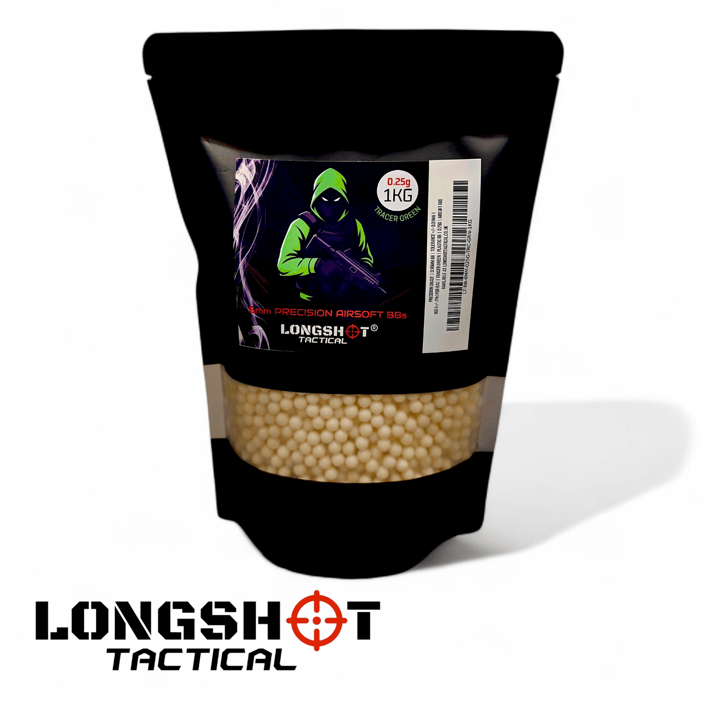 0.25g Longshot Tactical Precision Tracer Green Airsoft BBs 6mm 1KG (4000R)