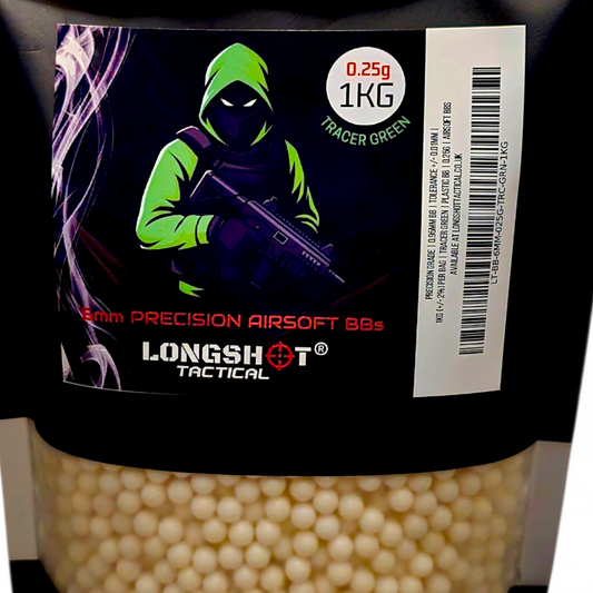 0.25g Longshot Tactical Precision Tracer Green Airsoft BBs 6mm 1KG (4000R)