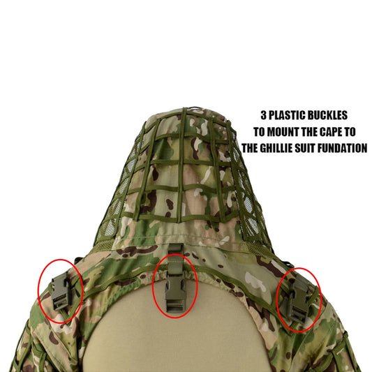 Ghillie Suit Foundation Tactical Sniper Coat Viper Hoods Camouflage Clothes For Airsoft Paintball Hunting Accessories, Ripstop