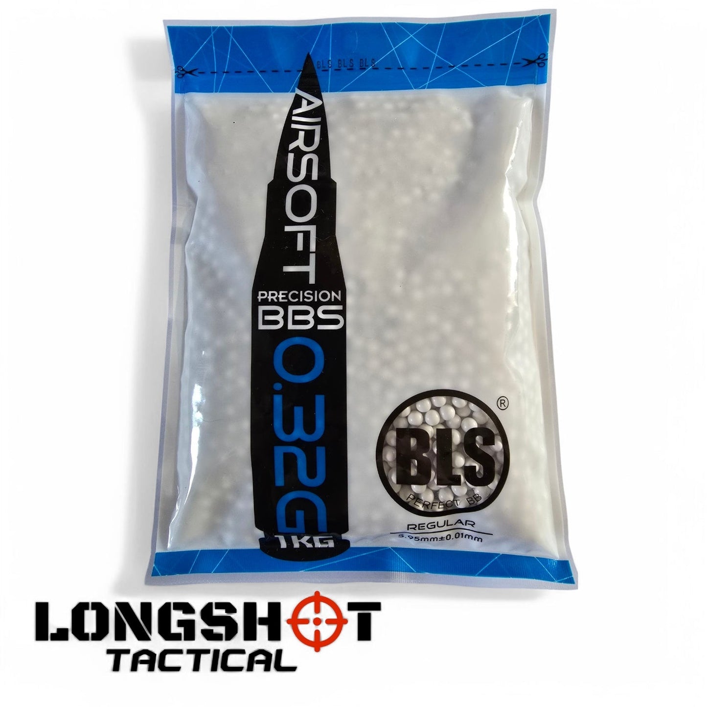 0.32G Airsoft BBs BLS Precision Grade 1kg (White) 0.6mm