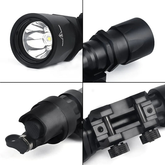 WADSN M951 Metal Tactical Flashlight Airsoft Weapon Accessory Light 600lm Hunting With Pressure Switch Fit 20mm Picatinny Rail