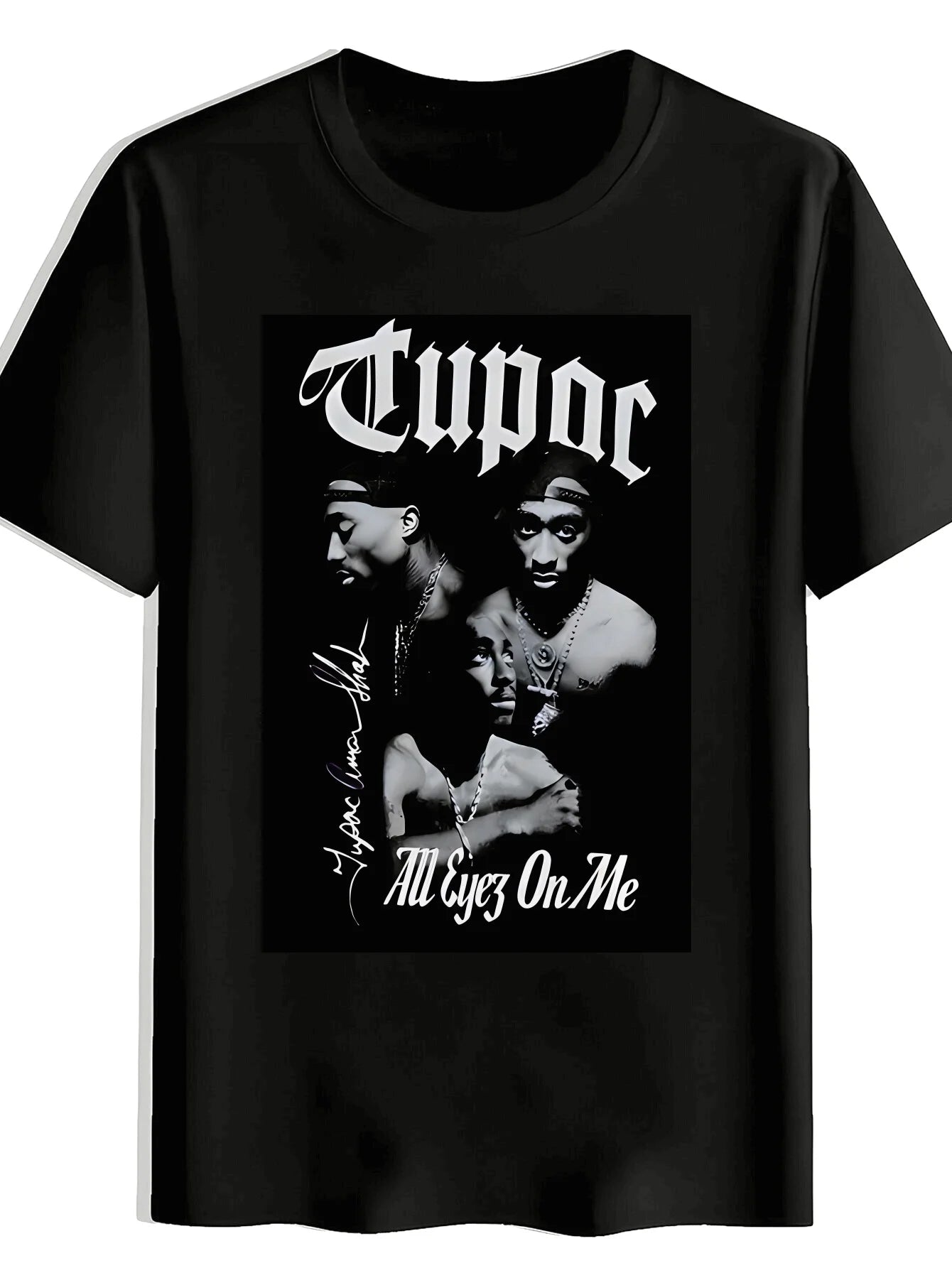 Men's Retro Rock Band Graphic T-Shirt - Black Crew Neck Short Sleeve, 2Pac & Tha Dogg Pound Design