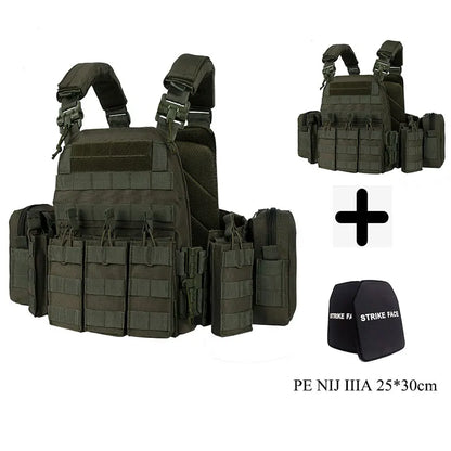 YAKEDA 6094 Tactical Vest Outdoor Hunting Plate Carrier，Quick Release Protective Adjustable Vest Airsoft Carrier