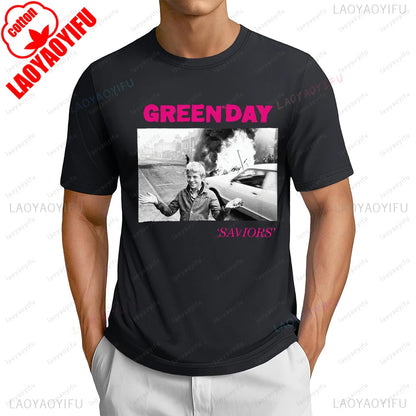 90s 80s Green Day Punk Rock Band Fans T-shirt Hip Hop Casual Fashion Streetwear Women T Shirt Summer Short Sleeve Man Tshirt