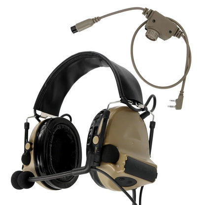 COMTA II Tactical U94 Ptt RAC Ptt Kenwood Plug for Baofeng UV5R UV82 for PELTORHeadset Airsoft Shooting Headphones Gel Earmuff