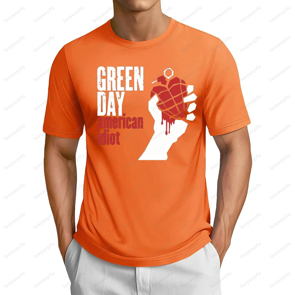 80s 90s Classics Punk Rock Band Green Day T-shirt Hip Hop Casual Fashion Streetwear Fans T Shirt Summer Short Sleeve Man Tshirt