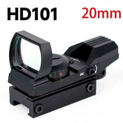 Tactical Holographic 4 Reticle Green Red Dot Portable Outdoor Sight for 11mm / 20mm Rail Mount Hunting Rifle Airsoft Accessory