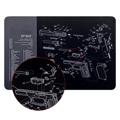 Gun Cleaning Rubber Mat Mouse Pad Parts Diagram For AR15 AK47 Remington 870 K98K MP5 G17 CZ-75 1911 Bere 92 PX4 Walther PPQ