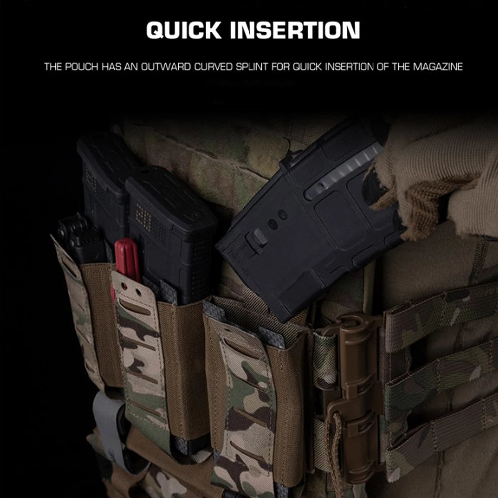 Tactical 5.56 Triple Mag Pouch Plate Airsoft Multifunction Detachable Expansion Bag Gear Hunting Paintball Shooting Accessories