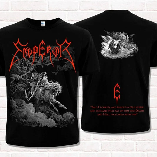 Heavy Metal Rock Band Printed Short-sleeved Retro Y2K T-shirt Casual Loose Streetwear Unisex Sporty Round-neck Top