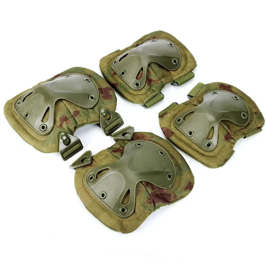 Knee and Elbow Protective Pads for Outdoor Sports (Hunting, Airsoft, Military Tactical) - Safety Gear Support