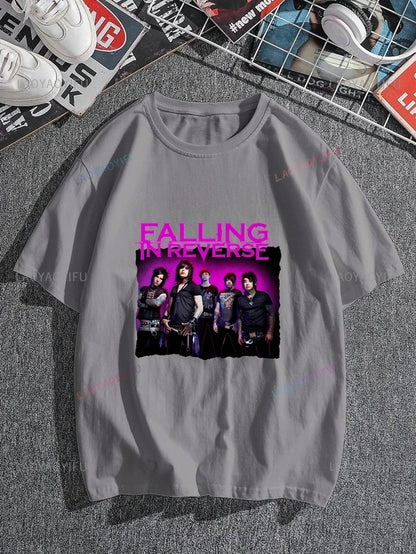 Falling in Reverse Is A Famous Post-hardcore Band Printed T-shirt From The United States,A Classic Punk Rock Style Cotton Tshirt