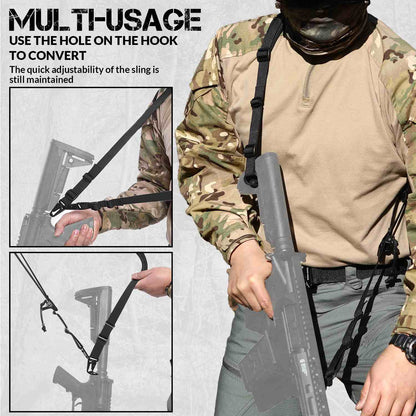 Votagoo Tactical 2 Point Sling, Quick Adjust Gun Sling with HK Hook-4