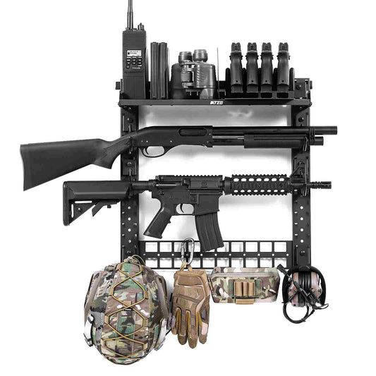 Votagoo Gun Rack for Wall, Indoor Gun Racks Wall Mount, Hang Up Gun Rack for Rifle and Pistol, Steel Airsoft Gun Holder for Shutgun and Accessories-0