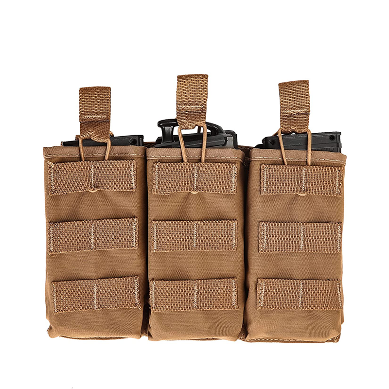 MOLLE Compatible Airsoft Gear Triple Tactical Mag Pouch-0