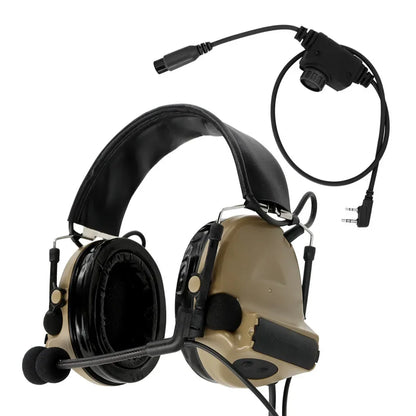 COMTA II Tactical U94 Ptt RAC Ptt Kenwood Plug for Baofeng UV5R UV82 for PELTORHeadset Airsoft Shooting Headphones Gel Earmuff