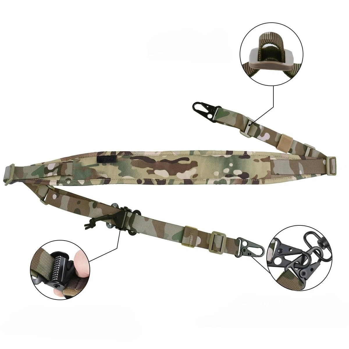 Tactical QD Quick Release Sling Strap Airsoft 2 Points Adjustable Rifle Sling Slingster Nylon Strap Outdoor Hunting Accessories