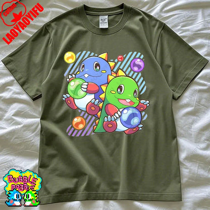 Bubble Bobble Game Graphic T Shirts Gaming Meme Gamer Funny Retro Cult Movie Music Tops Cool Gift Men Woman Cotton Tees T-Shirt