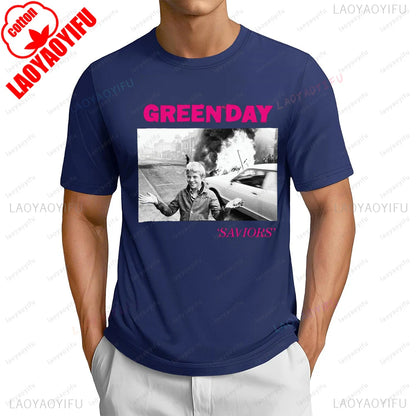 90s 80s Green Day Punk Rock Band Fans T-shirt Hip Hop Casual Fashion Streetwear Women T Shirt Summer Short Sleeve Man Tshirt