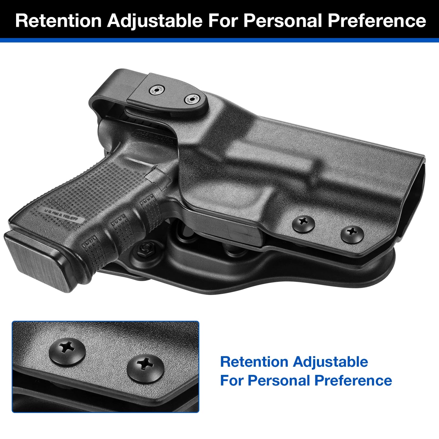 Gun&Flower Kydex OWB Holster for Glock 17 /19 Pistol with Thumb Release Retention Tactical Right Hand Gun Bags,NOT Red Dot