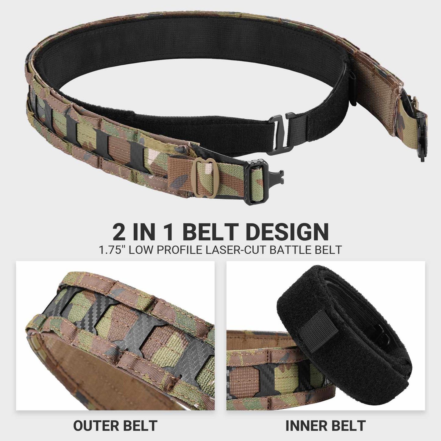 1.75'' MOLLE Battle Belt with Quick Release Buckle-3