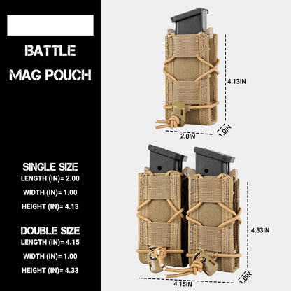 Votagoo Molle Mag Pouch 9mm/.40 Caliber Single/Dual Stack Adjustable Mag Pouch-2
